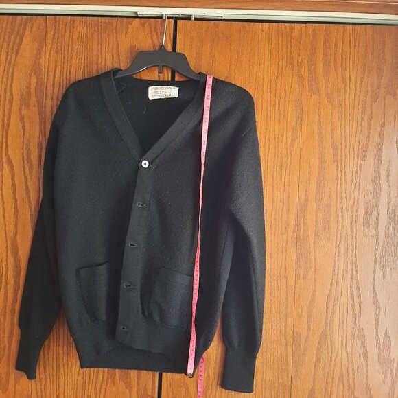 Jin Tu Men Wool Knit Cardigan Black Sz CH110/US 14 PreLoved Excellent Condition - Picture 2 of 7